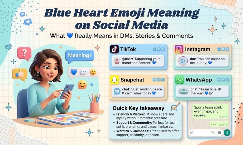 Blue Heart Emoji Meaning on Social Media