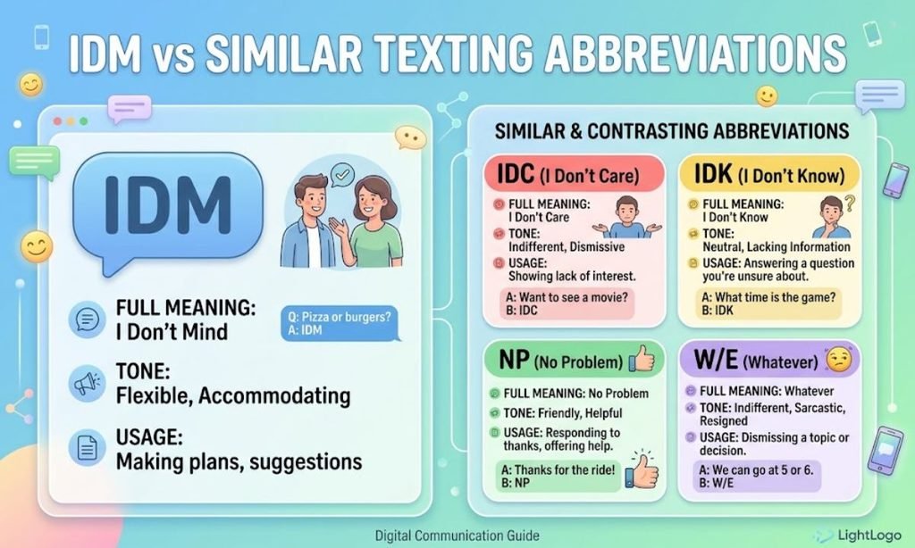 IDM vs Similar Texting Abbreviations